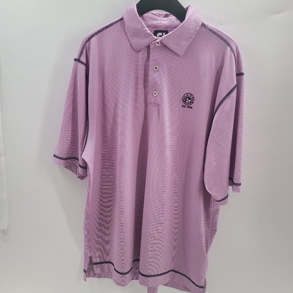 FootJoy Other - R/F Golf Club‎ FJ Footjoy Purple Striped Performance Polo SZ L - Cool